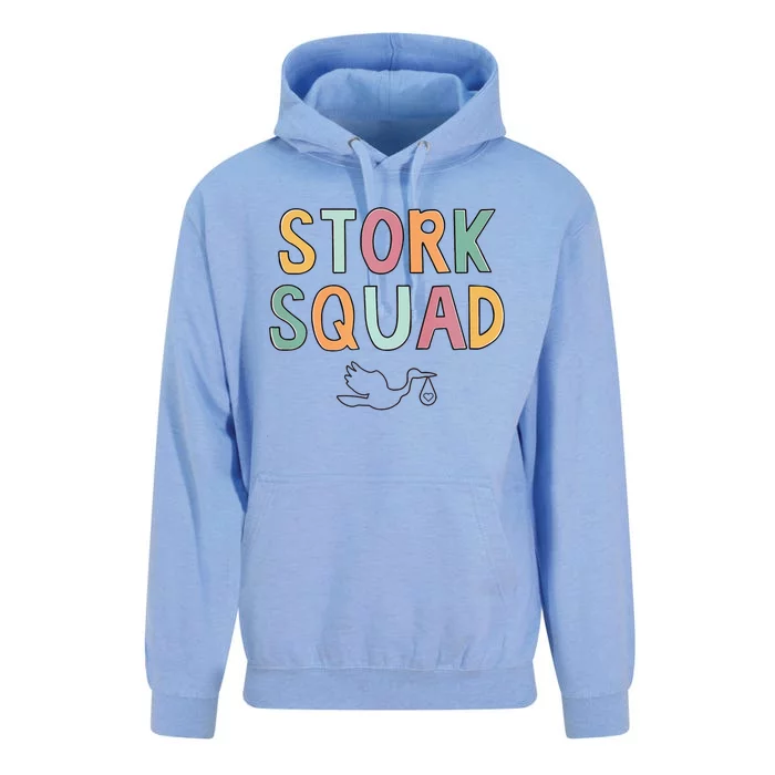 Stork Squad Labor And Delivery Nurse Mother Baby Nurse Unisex Surf Hoodie