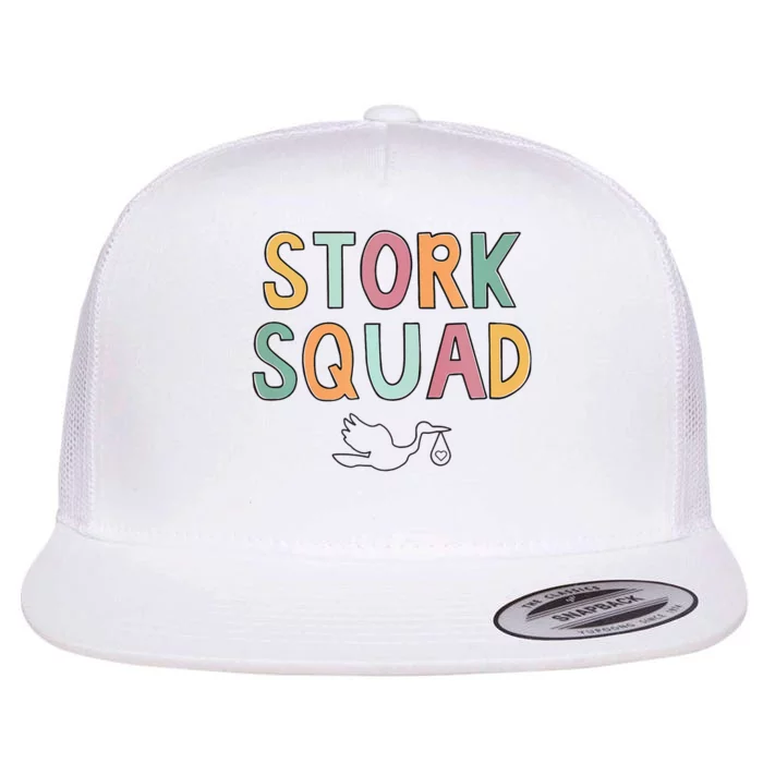 Stork Squad Labor And Delivery Nurse Mother Baby Nurse Flat Bill Trucker Hat