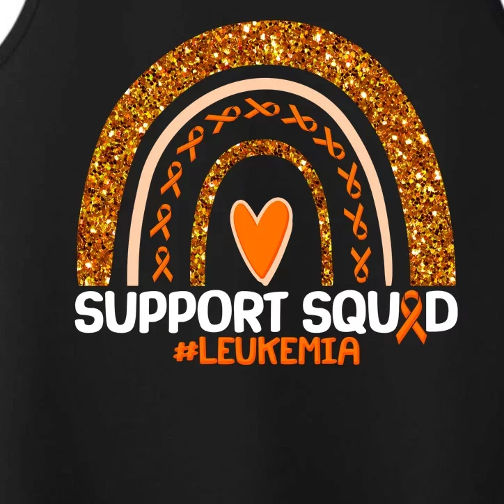 Support Squad #Leukemia Orange Ribbon Rainbow Performance Tank