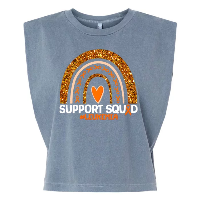 Support Squad #Leukemia Orange Ribbon Rainbow Garment-Dyed Women's Muscle Tee