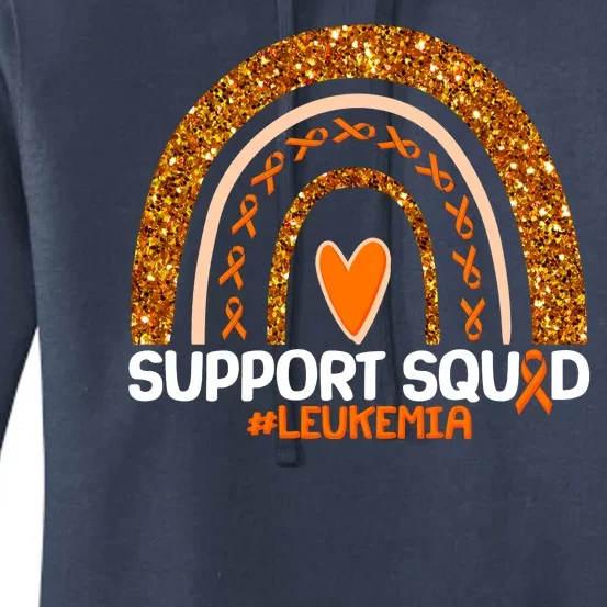 Support Squad #Leukemia Orange Ribbon Rainbow Women's Pullover Hoodie