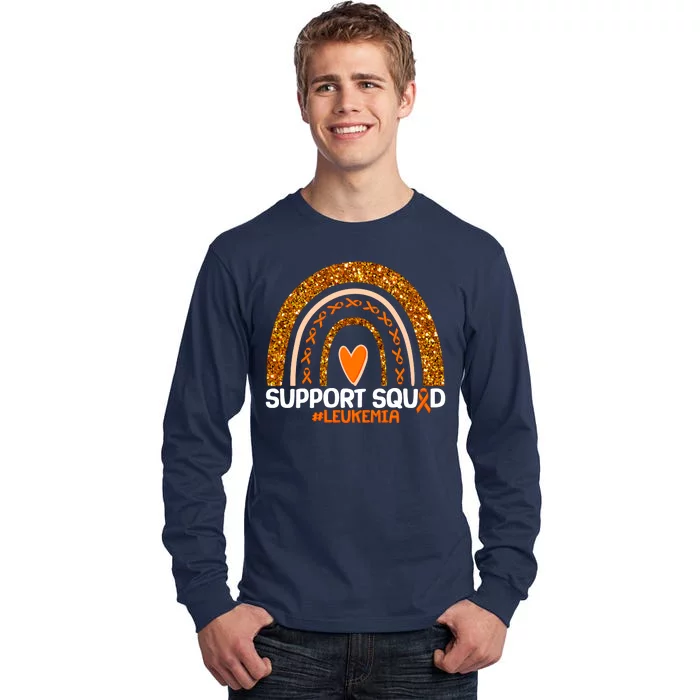 Support Squad #Leukemia Orange Ribbon Rainbow Tall Long Sleeve T-Shirt