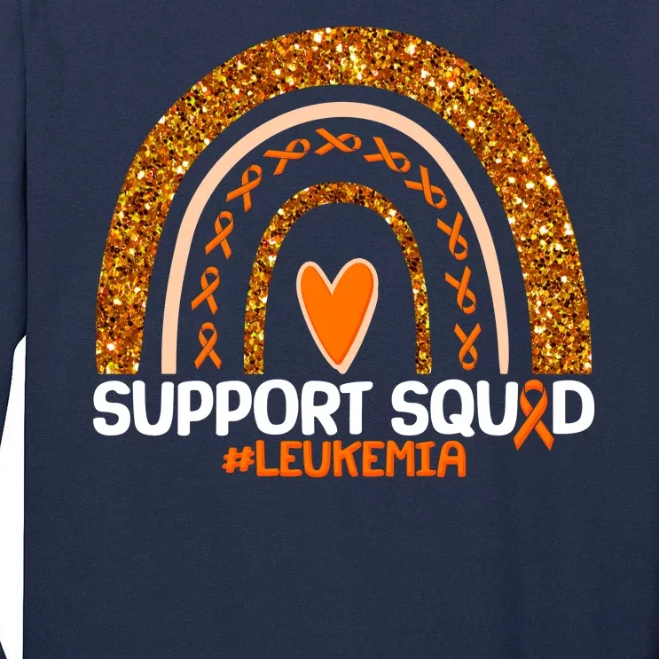 Support Squad #Leukemia Orange Ribbon Rainbow Tall Long Sleeve T-Shirt