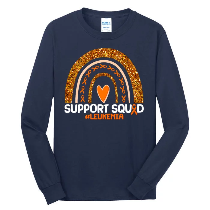 Support Squad #Leukemia Orange Ribbon Rainbow Tall Long Sleeve T-Shirt