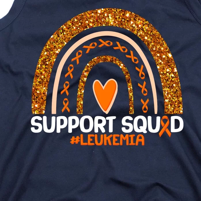 Support Squad #Leukemia Orange Ribbon Rainbow Tank Top