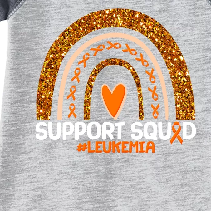 Support Squad #Leukemia Orange Ribbon Rainbow Infant Baby Jersey Bodysuit