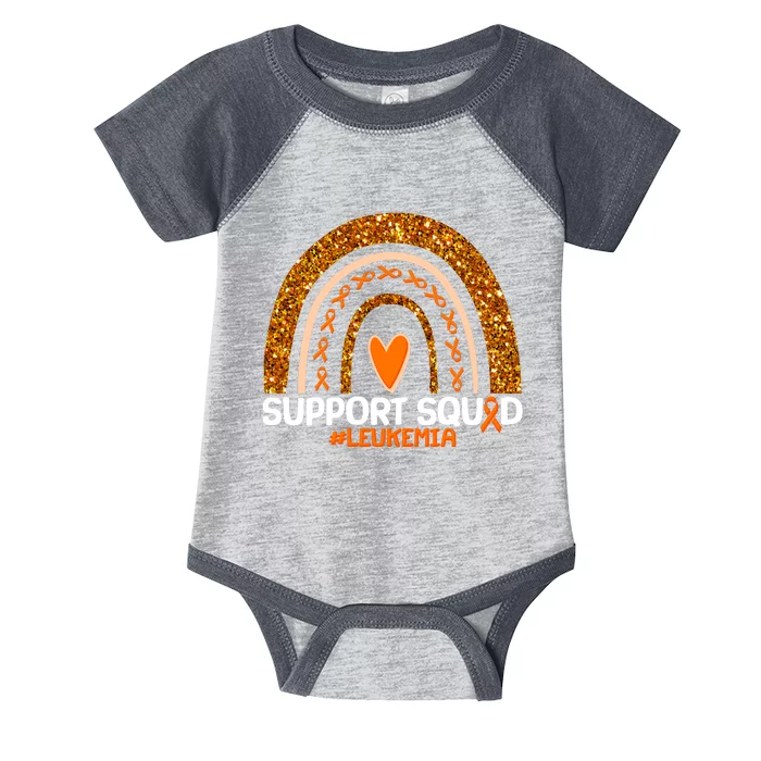 Support Squad #Leukemia Orange Ribbon Rainbow Infant Baby Jersey Bodysuit