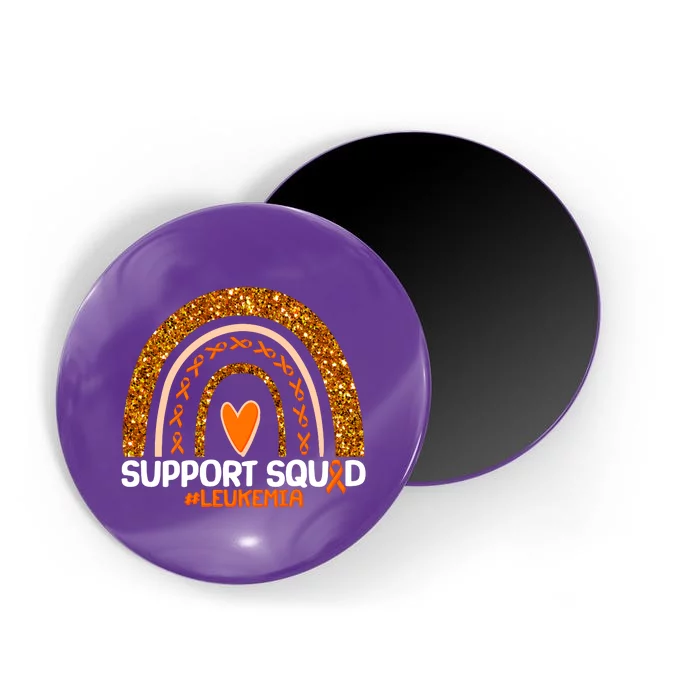 Support Squad #Leukemia Orange Ribbon Rainbow Magnet