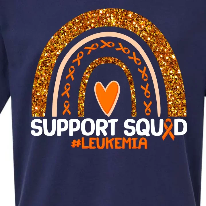 Support Squad #Leukemia Orange Ribbon Rainbow Sueded Cloud Jersey T-Shirt