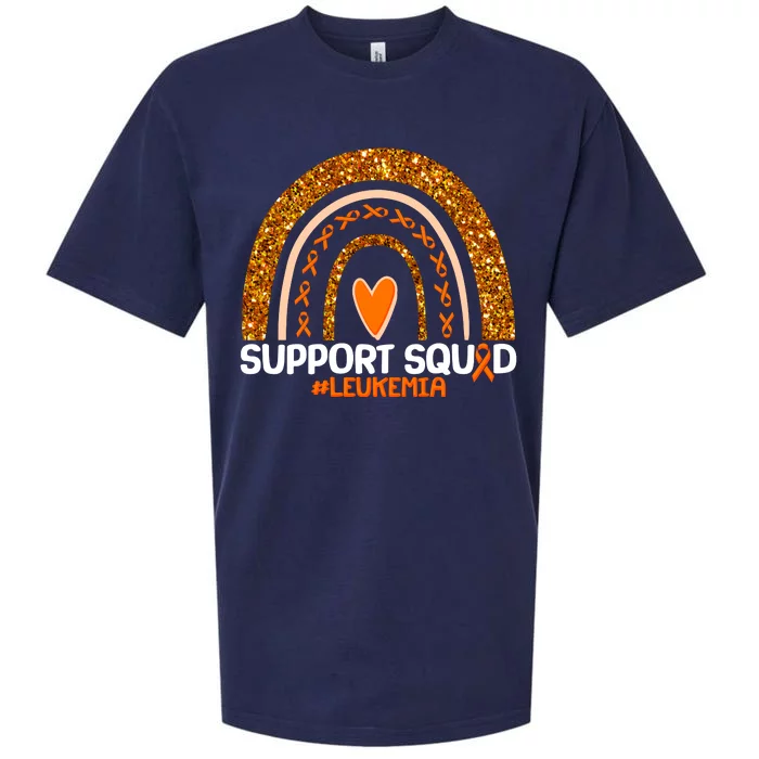 Support Squad #Leukemia Orange Ribbon Rainbow Sueded Cloud Jersey T-Shirt