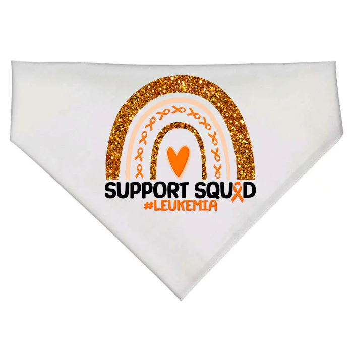 Support Squad #Leukemia Orange Ribbon Rainbow USA-Made Doggie Bandana