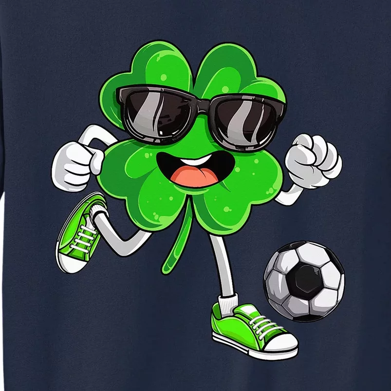 Soccer Shamrock Lucky Clover Irish St Patrick's Day Tall Sweatshirt