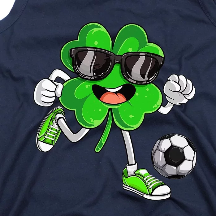 Soccer Shamrock Lucky Clover Irish St Patrick's Day Tank Top