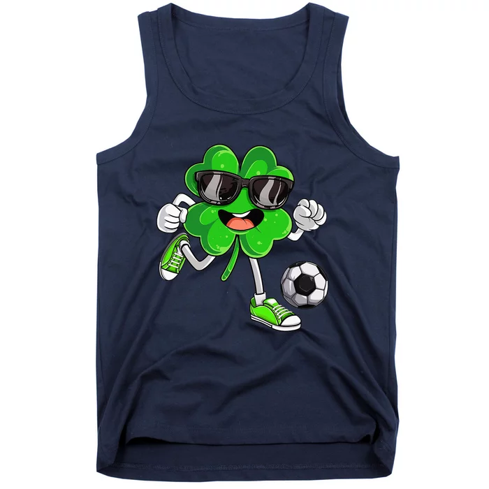 Soccer Shamrock Lucky Clover Irish St Patrick's Day Tank Top