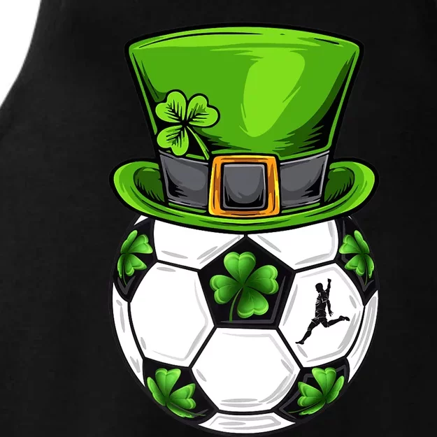 Soccer Shamrock Leprechaun St Patricks Day Sports Ladies Tri-Blend Wicking Tank