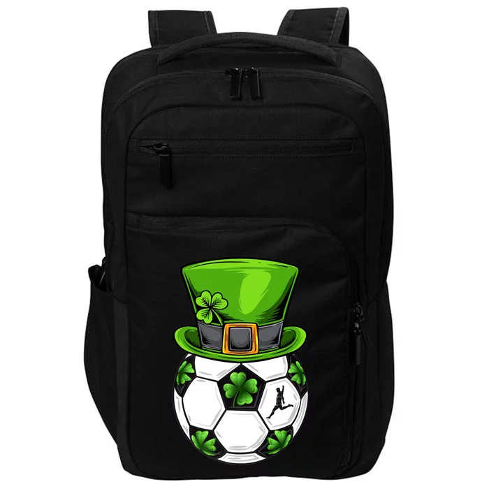 Soccer Shamrock Leprechaun St Patricks Day Sports Impact Tech Backpack