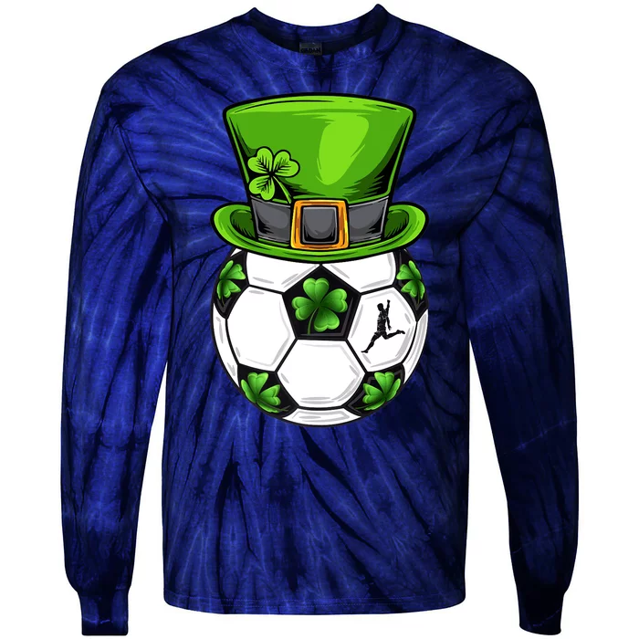 Soccer Shamrock Leprechaun St Patricks Day Sports Tie-Dye Long Sleeve Shirt