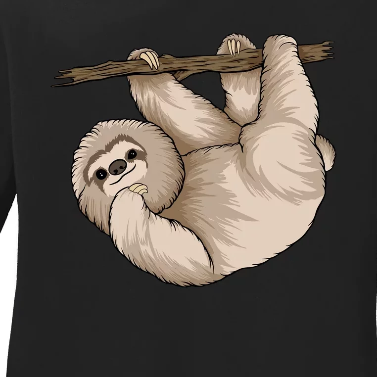 Sloth Ladies Long Sleeve Shirt