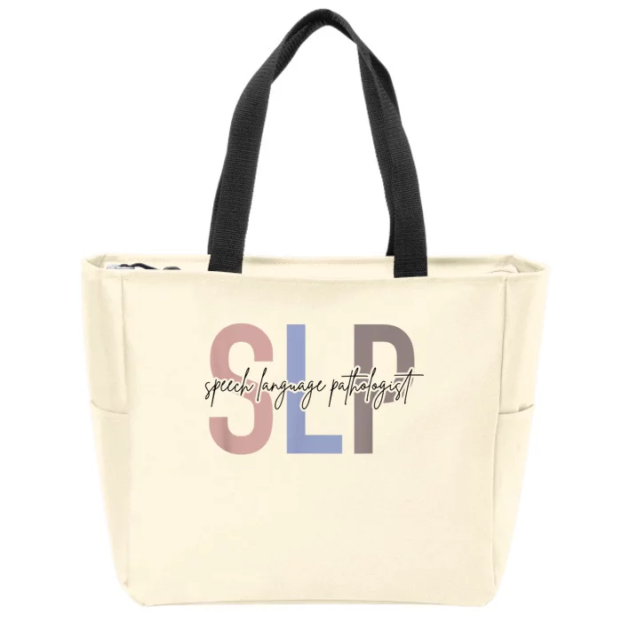 SLP Speech Language Pathologist, Speech Therapy Zip Tote Bag