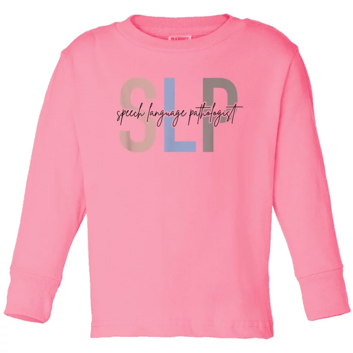 SLP Speech Language Pathologist, Speech Therapy Toddler Long Sleeve Shirt