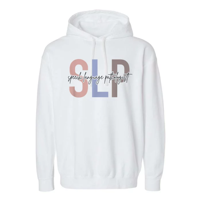 SLP Speech Language Pathologist, Speech Therapy Garment-Dyed Fleece Hoodie