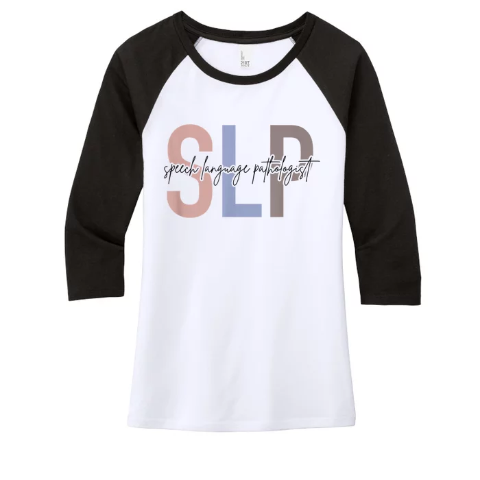 SLP Speech Language Pathologist, Speech Therapy Women's Tri-Blend 3/4-Sleeve Raglan Shirt