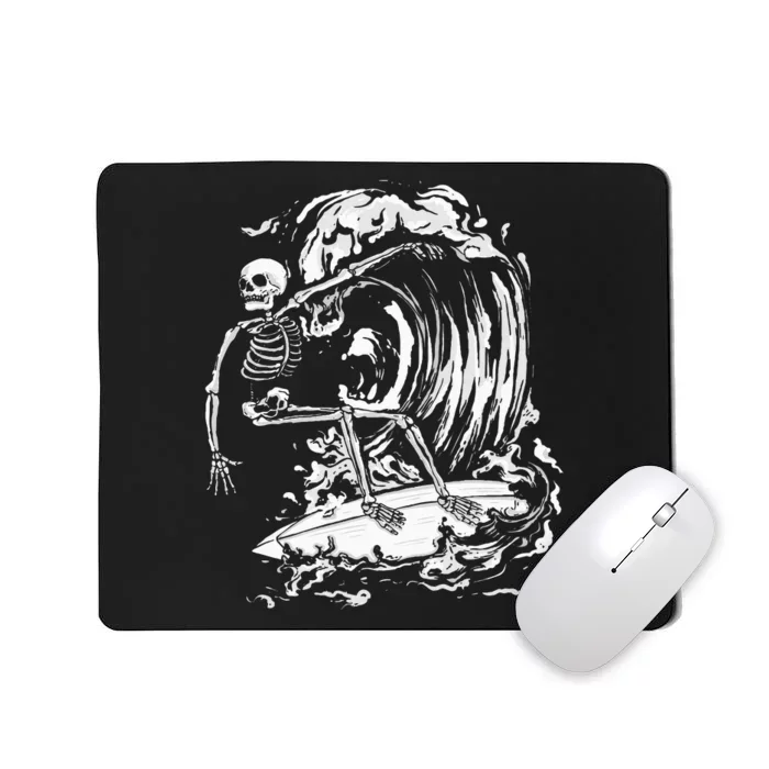 Skeleton Surfing Lazy Halloween Costume Skull Bones Surfer Mousepad