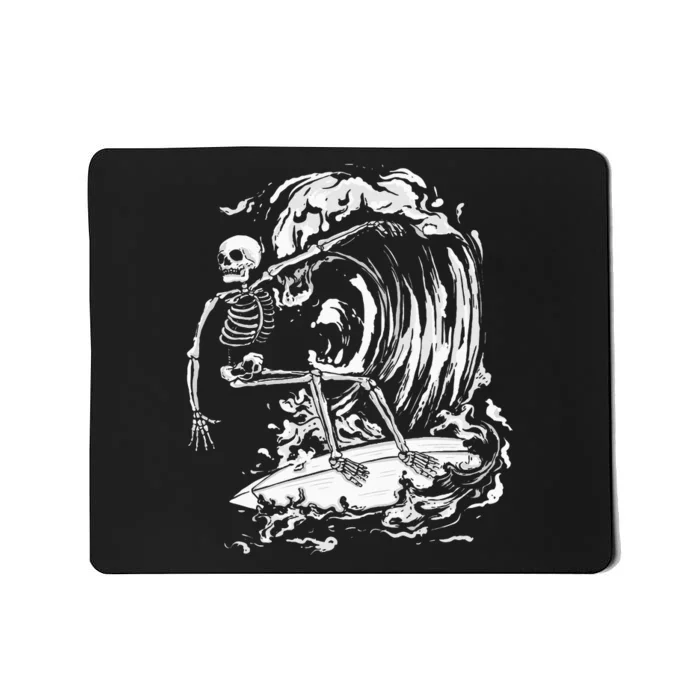 Skeleton Surfing Lazy Halloween Costume Skull Bones Surfer Mousepad