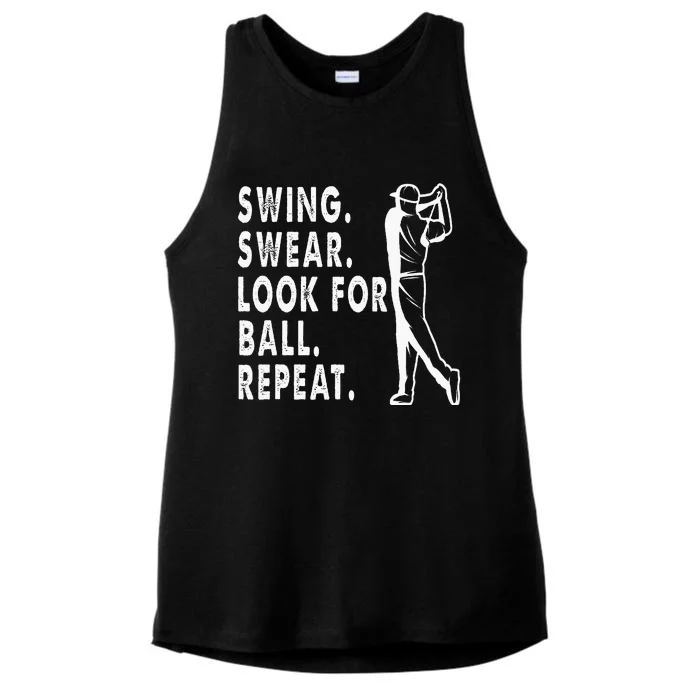 Swing Swear Look For Ball Repeat Ladies Tri-Blend Wicking Tank