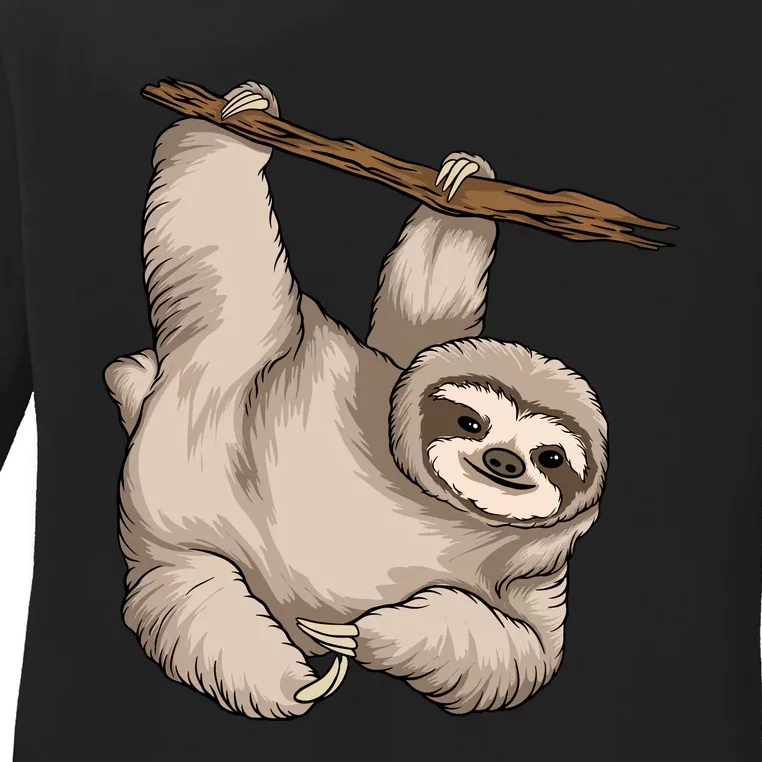 Sloth Ladies Long Sleeve Shirt