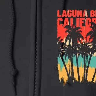 Surfing Sunset Laguna Beach California Summer Palm Gift Full Zip Hoodie