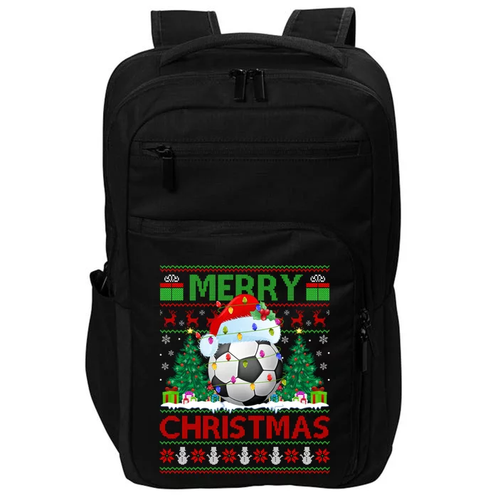 Soccer Sports Lover Xmas Lighting Ugly Soccer Christmas Cool Gift Impact Tech Backpack