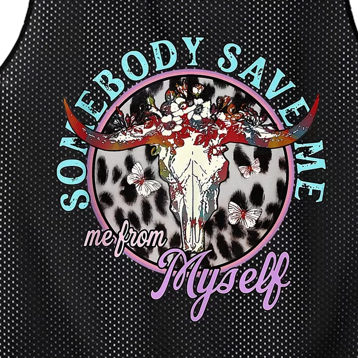 Somebody Save Me Country Music Retro Cowgirl Mesh Reversible Basketball Jersey Tank