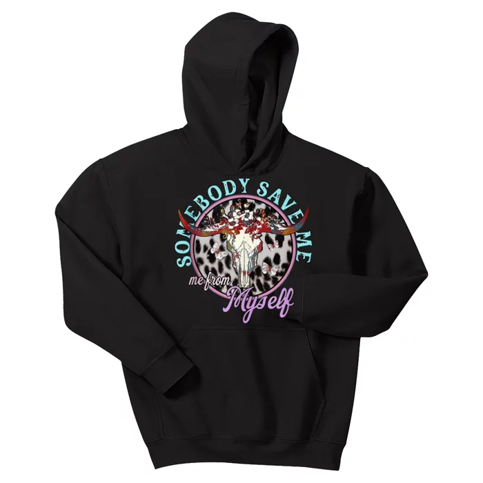 Somebody Save Me Country Music Retro Cowgirl Kids Hoodie