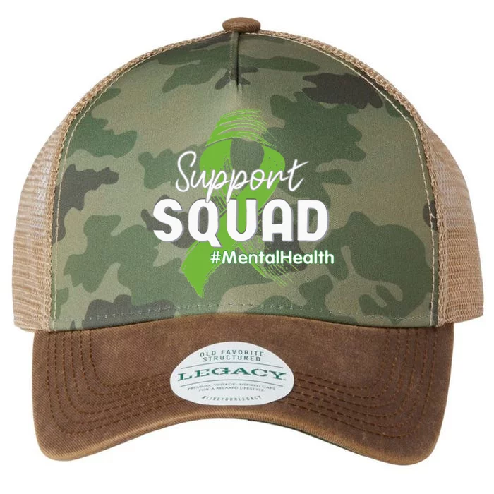 Support Squad Mental Health Awareness Lime Green Ribbon Legacy Tie Dye Trucker Hat