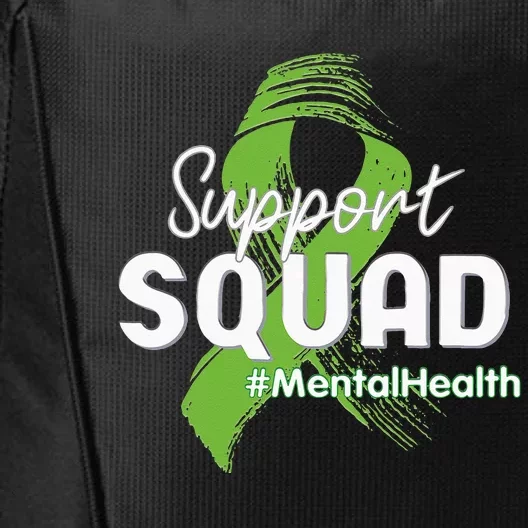 Support Squad Mental Health Awareness Lime Green Ribbon City Backpack