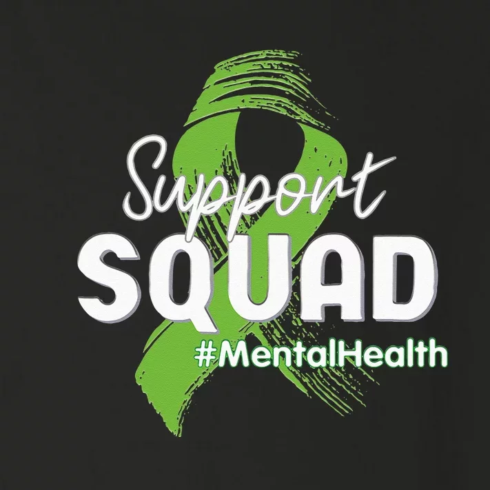 Support Squad Mental Health Awareness Lime Green Ribbon Toddler Long Sleeve Shirt