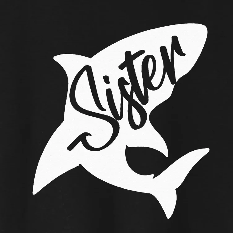 Sister Shark Matching Family Shark Women's Crop Top Tee