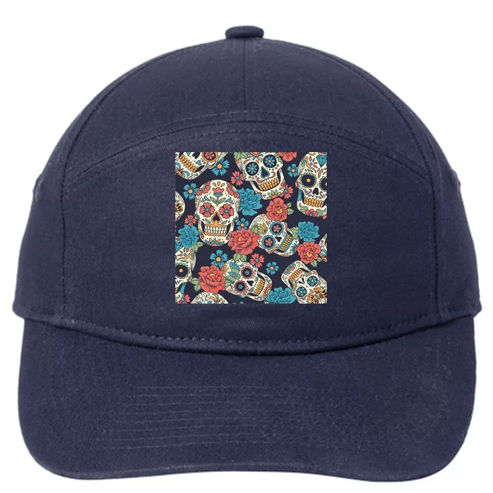 Sugar Skulls Mexican 7-Panel Snapback Hat