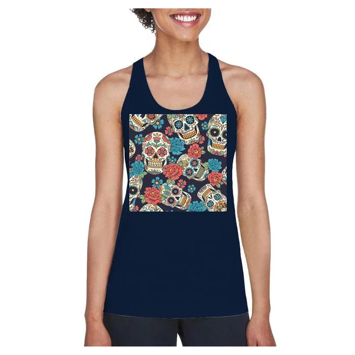 Sugar Skulls Mexican Women's Racerback Tank