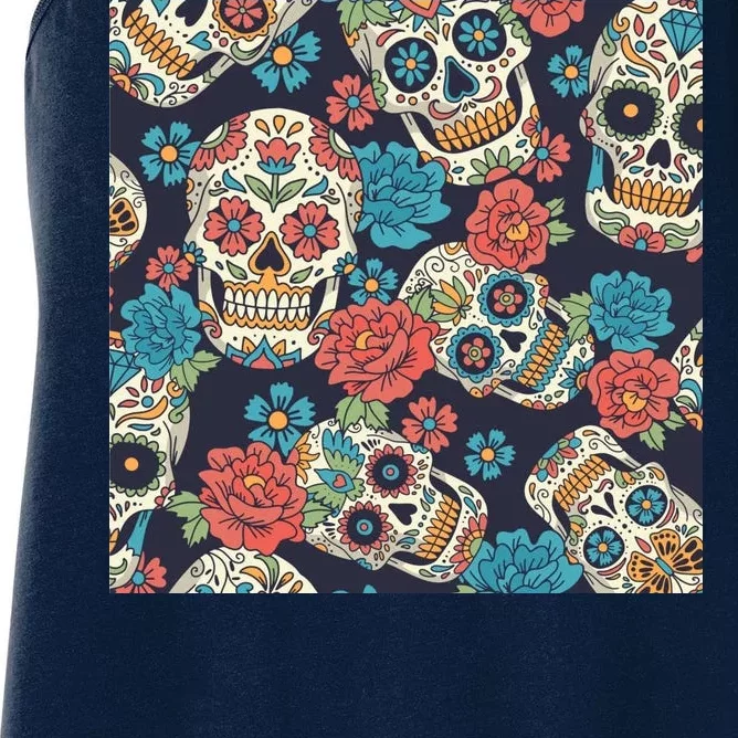 Sugar Skulls Mexican Women's Racerback Tank