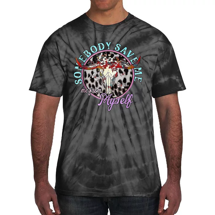 Somebody Save Me Country Music Retro Cow Tees Tie-Dye T-Shirt