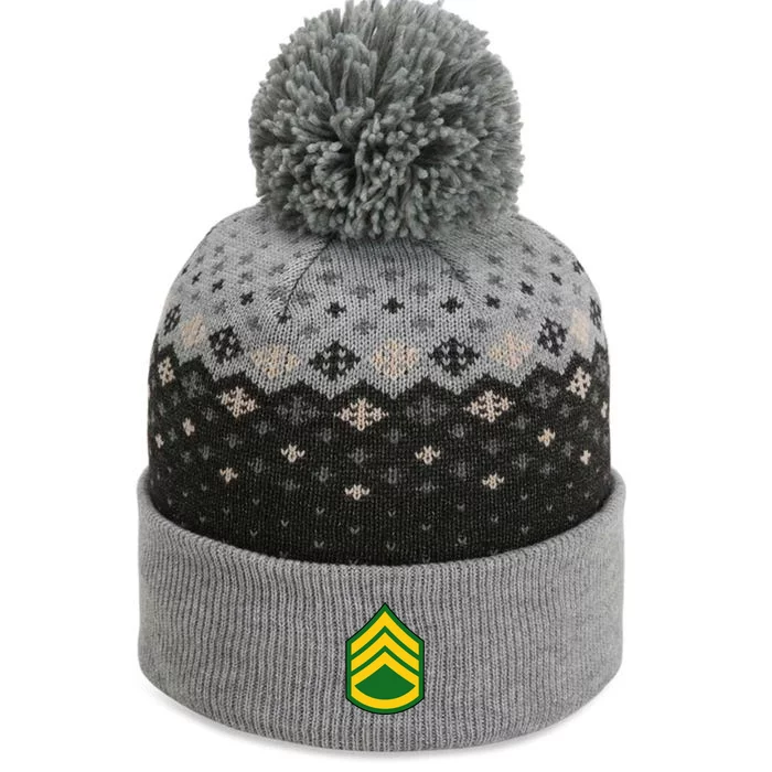 Staff Sergeant Military Badge The Baniff Cuffed Pom Beanie