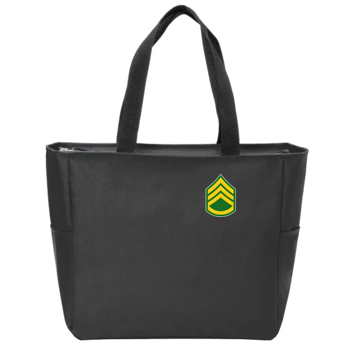 Staff Sergeant Military Badge Zip Tote Bag