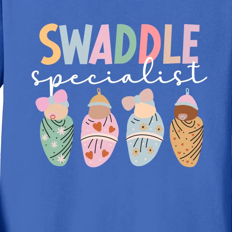 Swaddle Specialist Mother Nurse Postpartum Nurse Gift Kids Long Sleeve Shirt