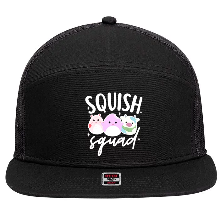 Squish Squad Mallow Great Gifts Cute 7 Panel Mesh Trucker Snapback Hat