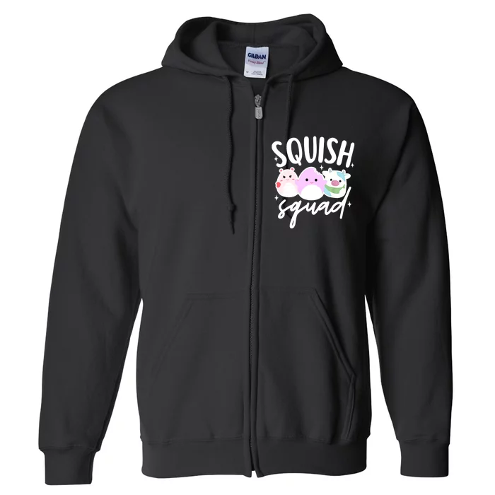 Squish Squad Mallow Great Gifts Cute Full Zip Hoodie