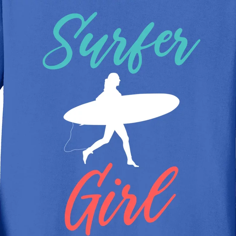 Surfer Surfing Mom Surf Gift Kids Long Sleeve Shirt