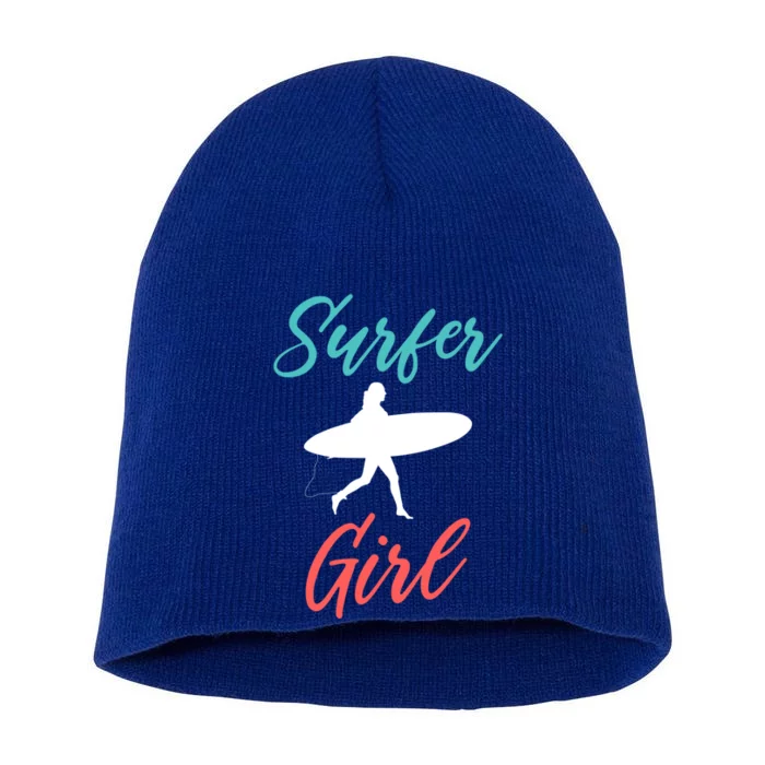 Surfer Surfing Mom Surf Gift Short Acrylic Beanie