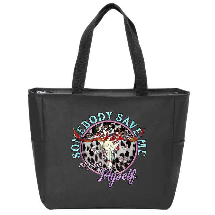 Somebody Save Me Country Music Zip Tote Bag